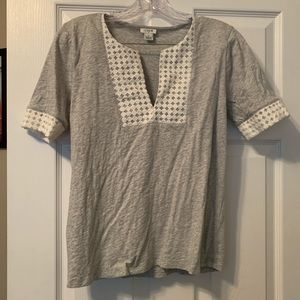 J. Crew Gray White Top